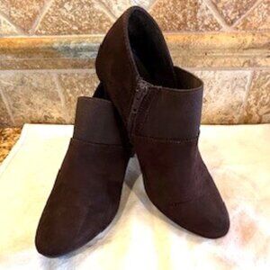 London Fog Brown Suede Ankle Boots, Size 8